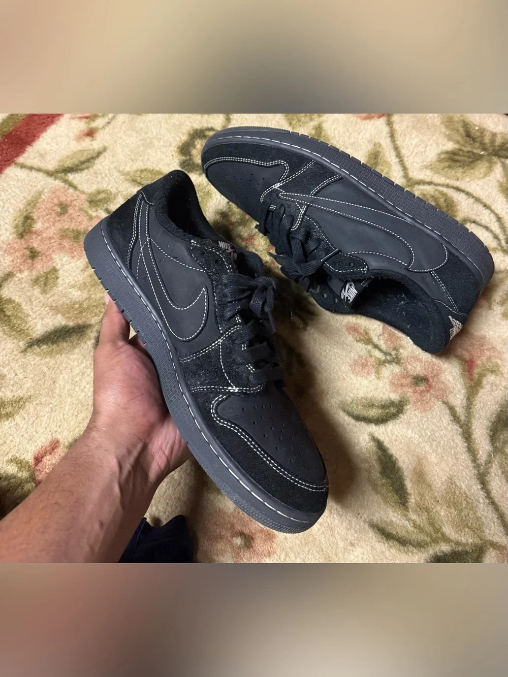 Size 14 Nike Air Jordan 1 Low OG SP x Travis Scott Phantom Black DM7866-001